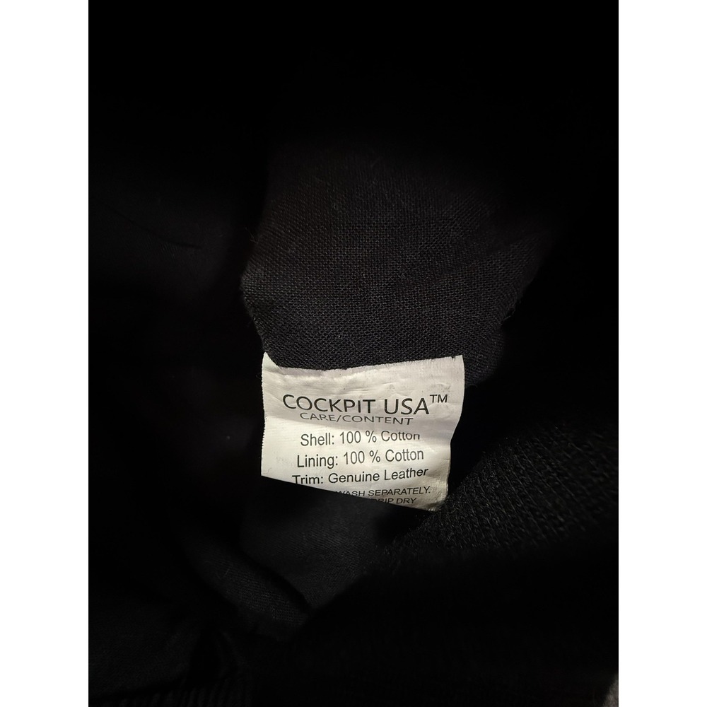 Cockpit USA A-2 Jacket Mens 2XL Black Bomber Leather Collar Patriotic Lining - Picture 12 of 12